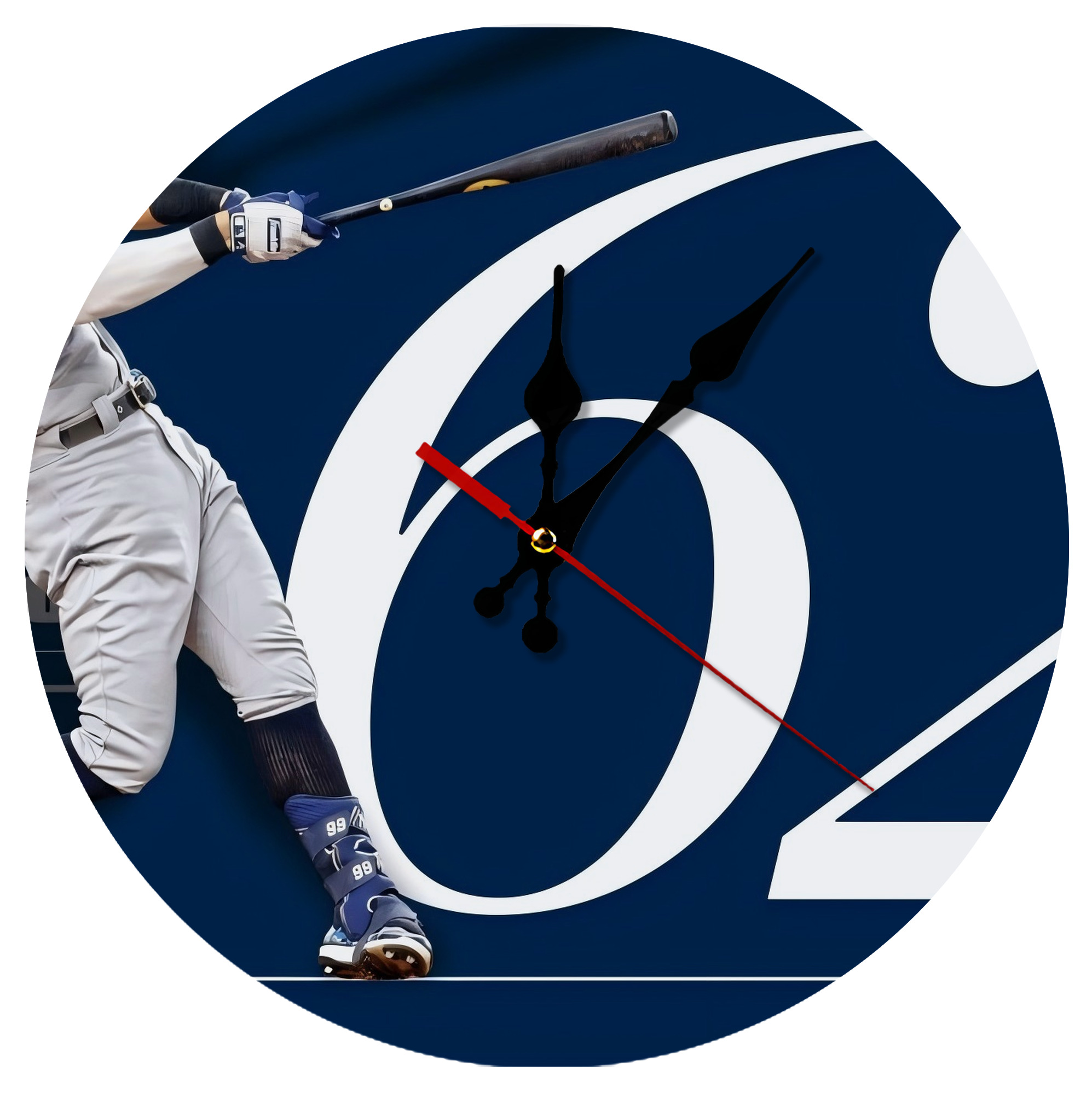 Aaron Judge 62 Home Runs Silent Round Wall Clock – Modern & Stylish DIY Design, Durable Wood Construction, Easy To Install – Perfect For Office, Bedroom, Living Room, And More